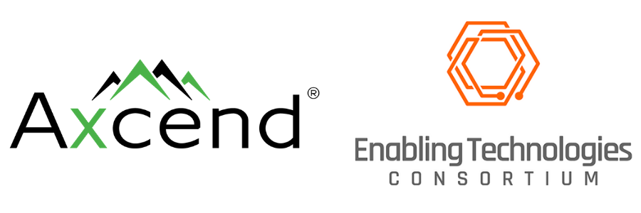 Logos of Axcend and ETC (the Enabling Technologies Consortium)