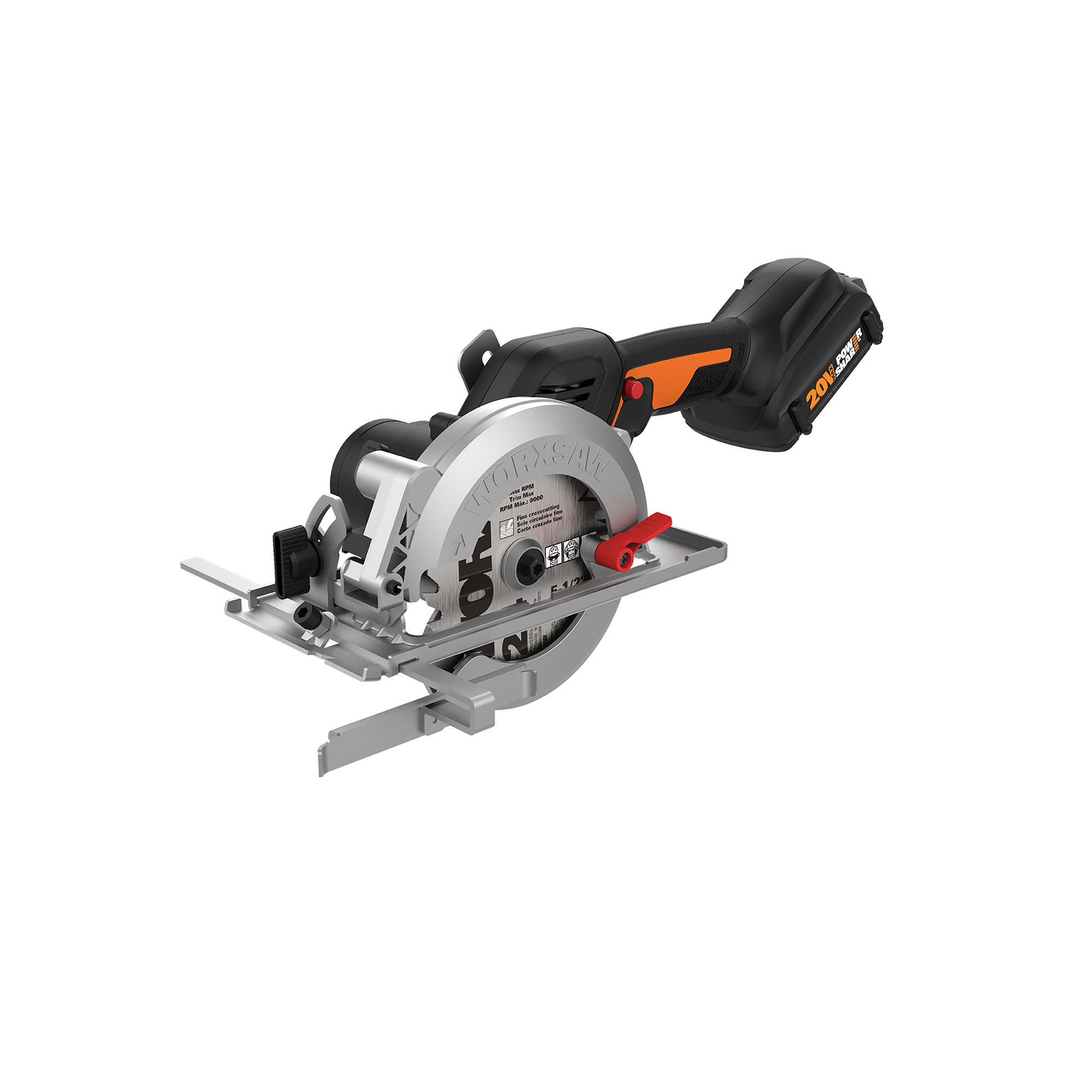WORX 20V Power Share 4-1/2 in. WORXSAW Compact Circular Saw with brushless motor