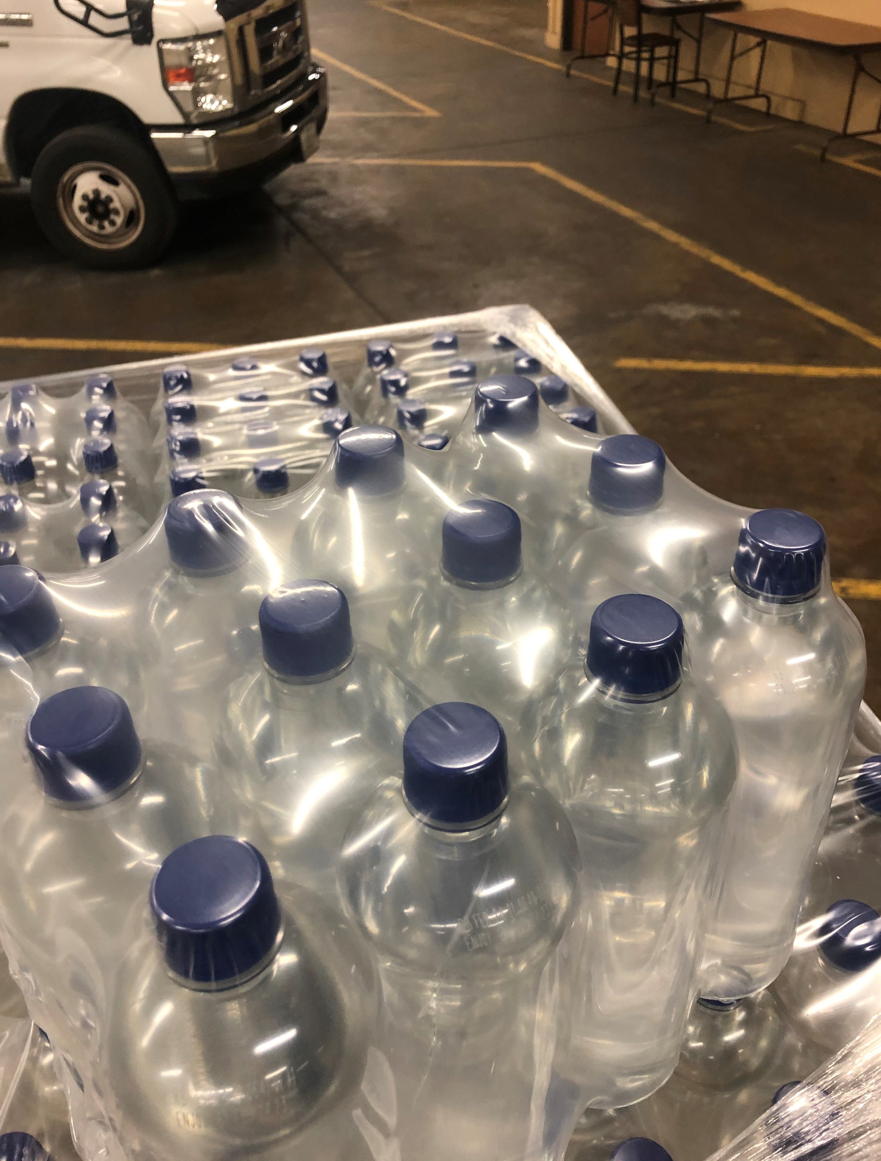 MV Transportation bottled water donation for Texas storm relief