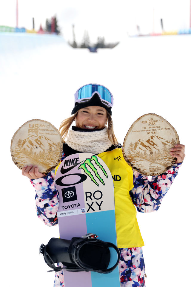 Monster Energy’s Chloe Kim Takes First Place in Women's Snowboard Halfpipe at the 2021 Land Rover U.S. Grand Prix in Aspen