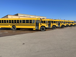 Harrisburg School District operates eight Blue Bird propane buses in which five were purchased using funding.