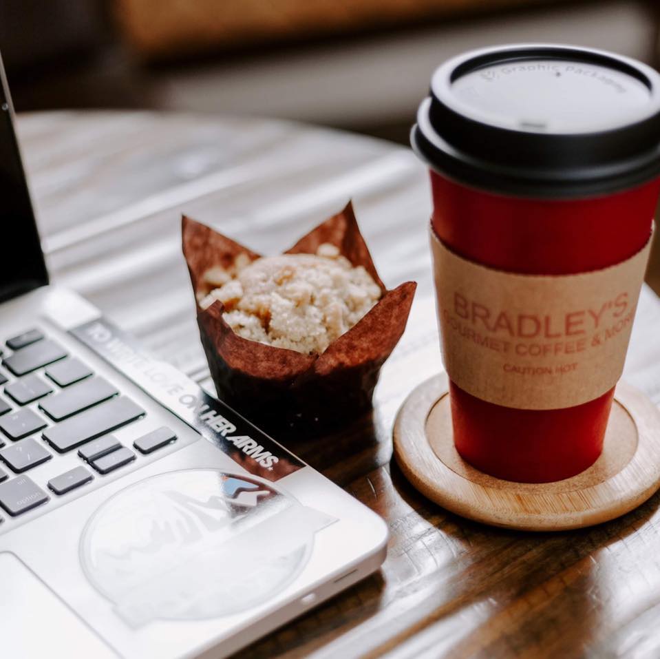 Coffee and muffin from Bradley's Gourmet Coffees and More in Whitley City, Kentucky