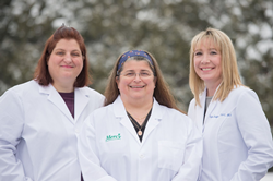 Pictured left to right – Catina Russell-Helton, PA-C; Teresa A. Hanyok, M.D.; Taylor Shoffner, PA-C.