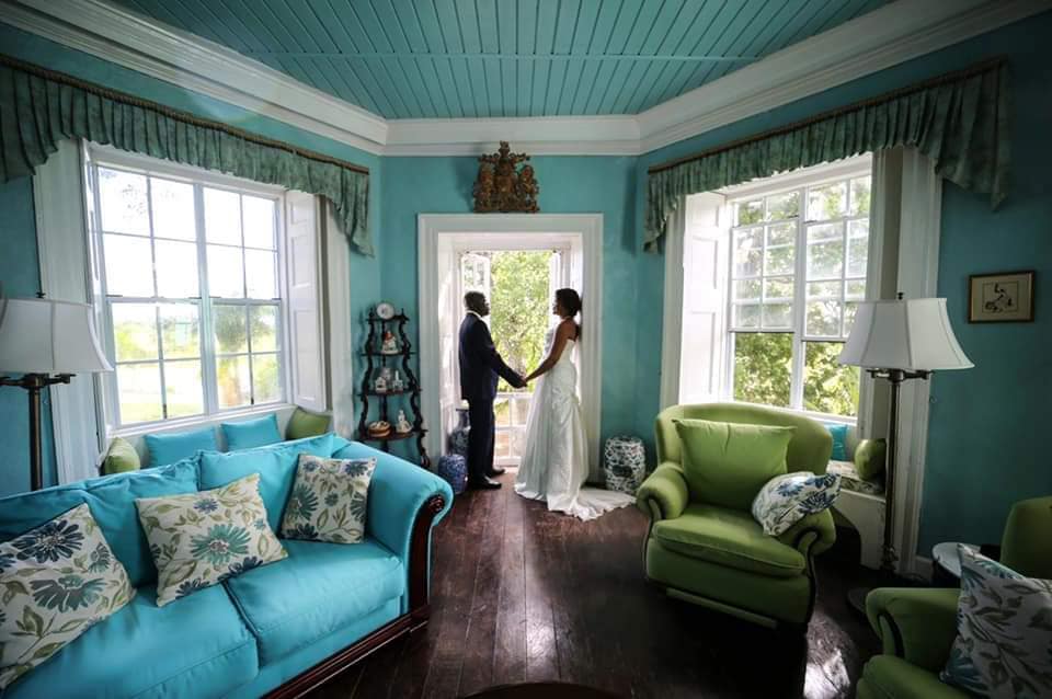 Couple getting married in The Great House Antigua