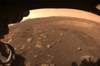 The view from the first drive of Perseverance above the surface of Mars.
