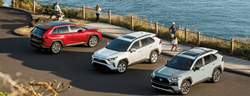 2021 Toyota RAV4 models lined up top view
