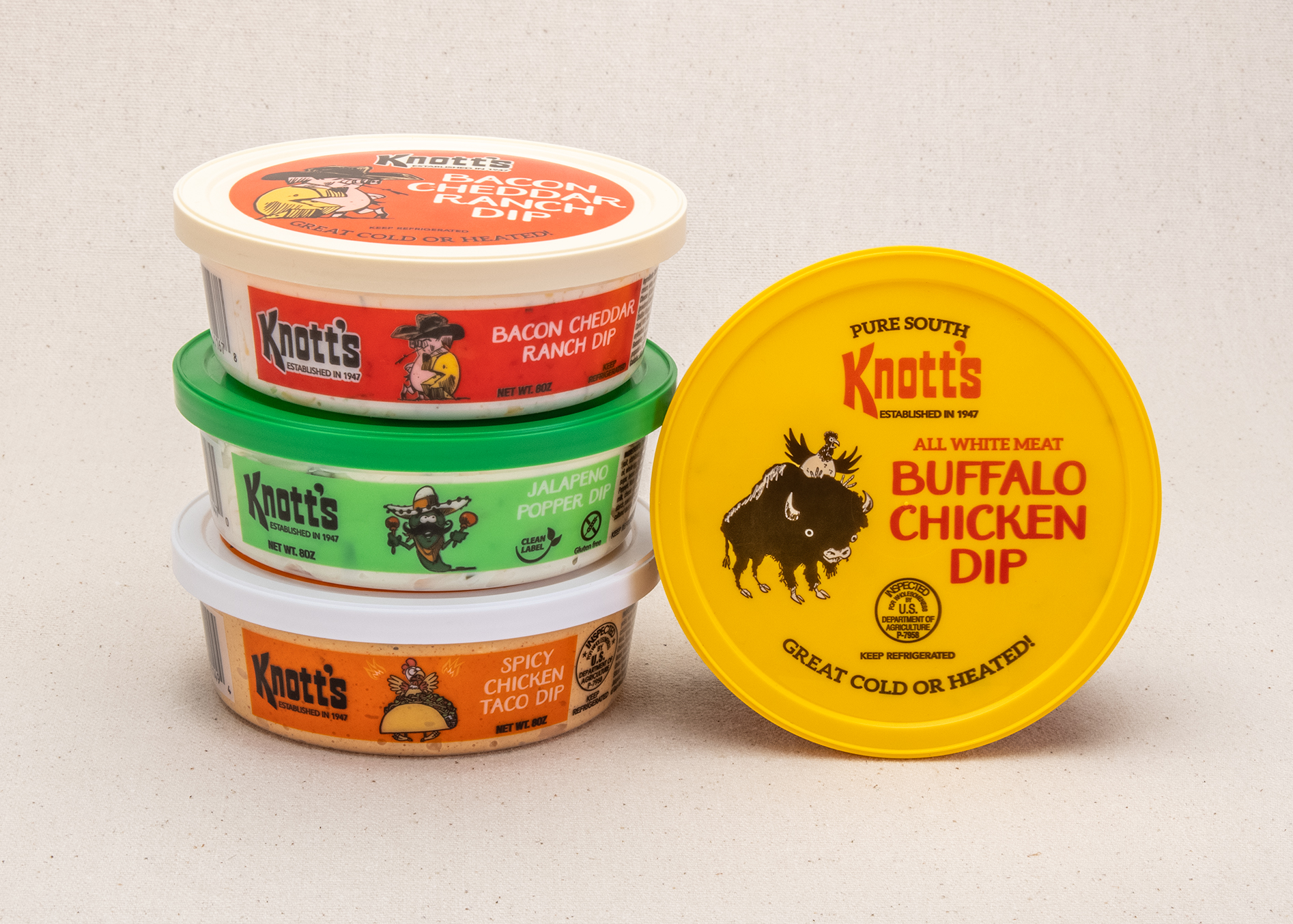 Knott's Foods four flavorful dips.