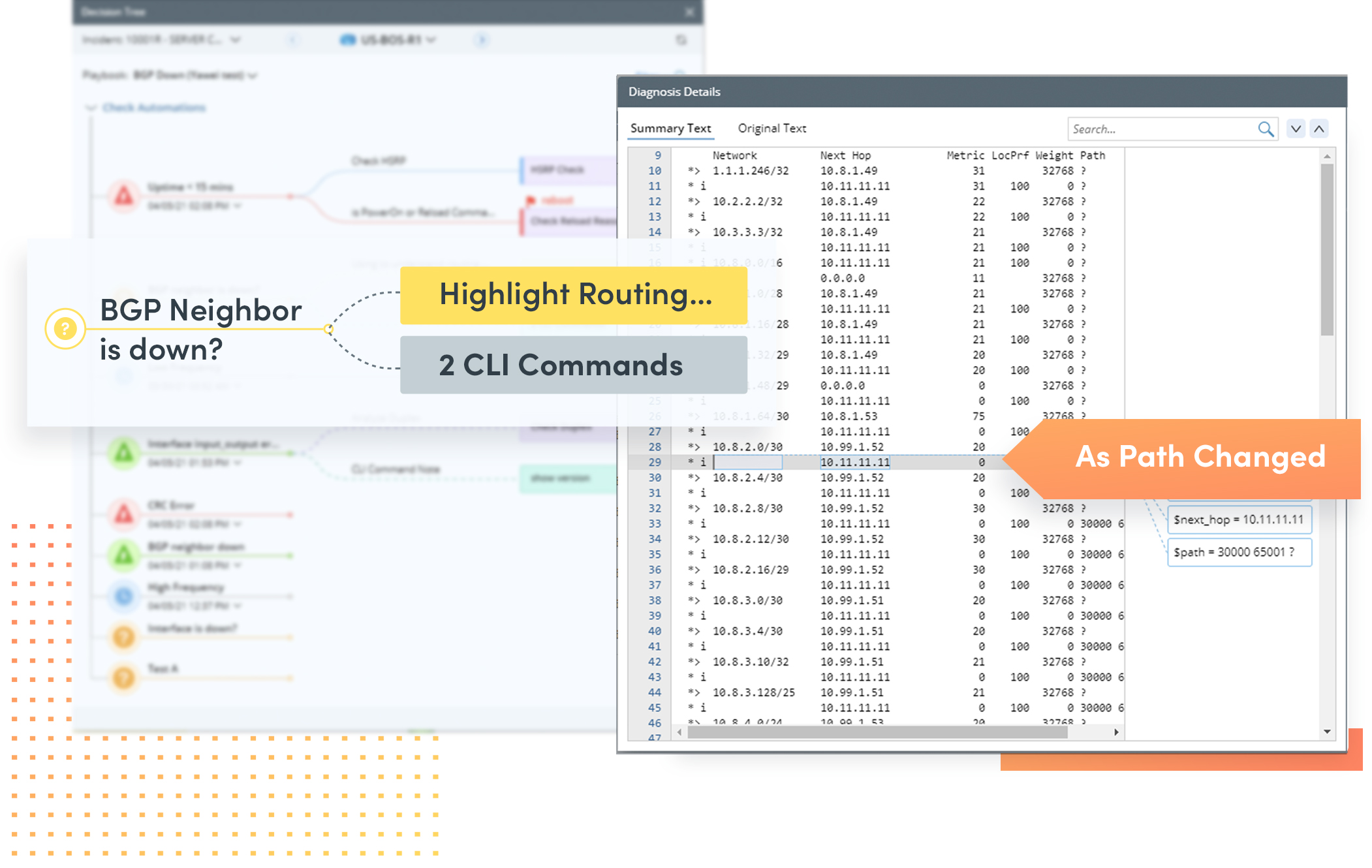 Intent-based automation diagnosis logic in NetBrain v10.0