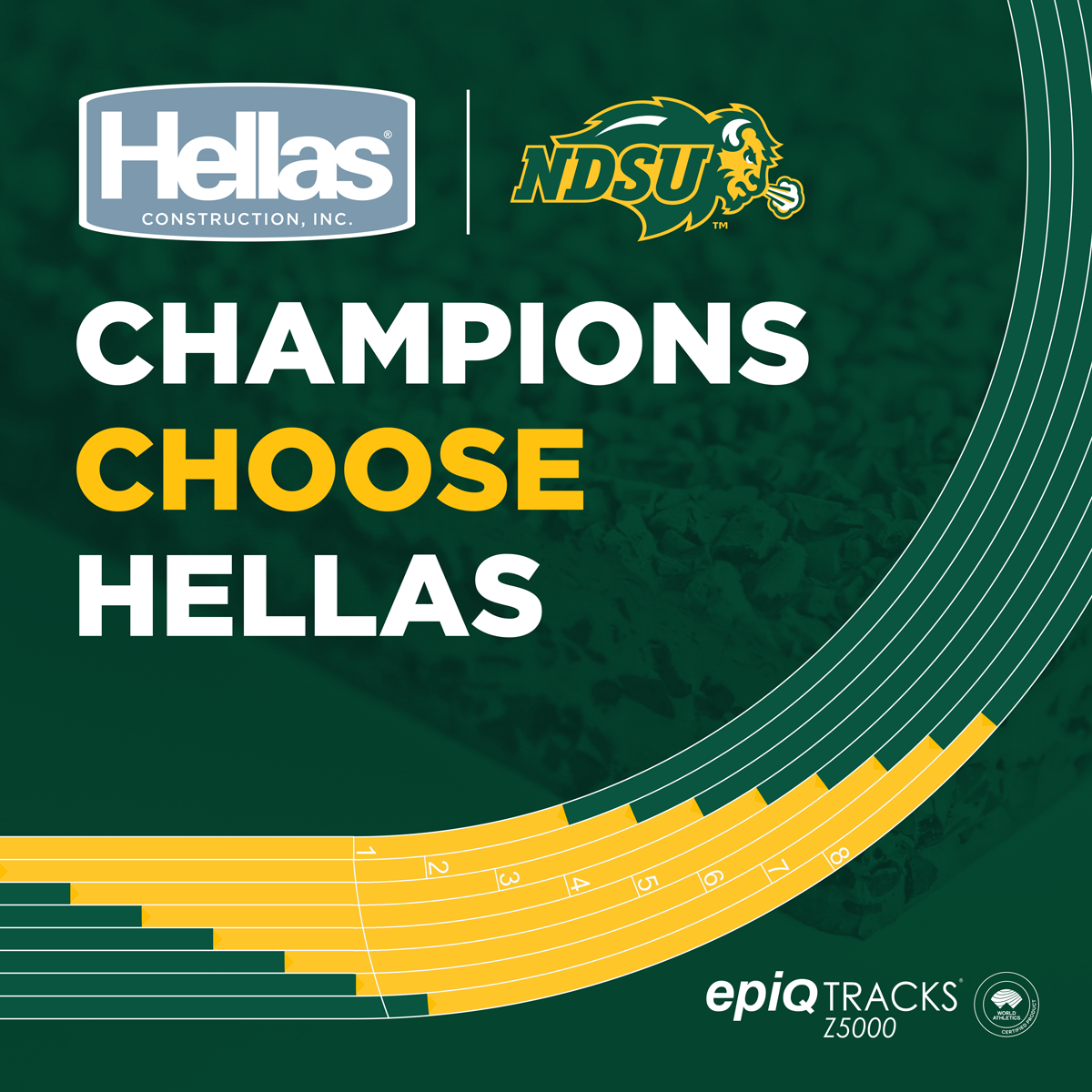 NDSU is set with a Z5000 Olympic World Athletics certified epiQ Tracks System