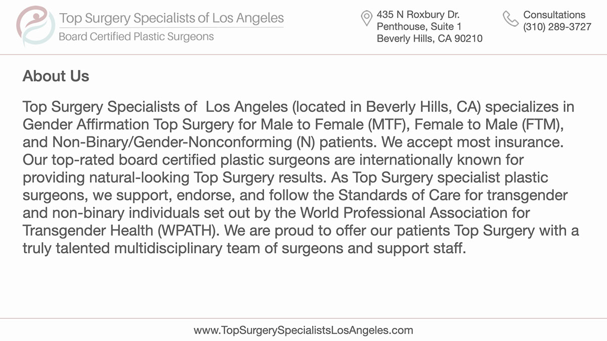 About Top Surgery Specialists of Los Angeles