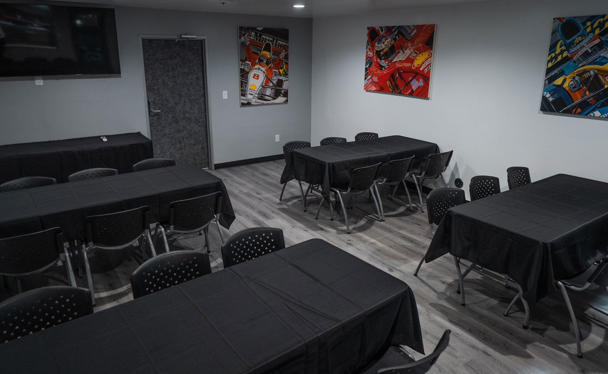 One of the event rooms inside K1 Speed Burbank for parties and events