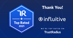Influitive has been recognized by TrustRadius with a 2021 Top Rated Award in Customer Advocacy and Community. Influitive is the only vendor to be recognized in Customer Advocacy and is one of two vendors recognized in Community software.