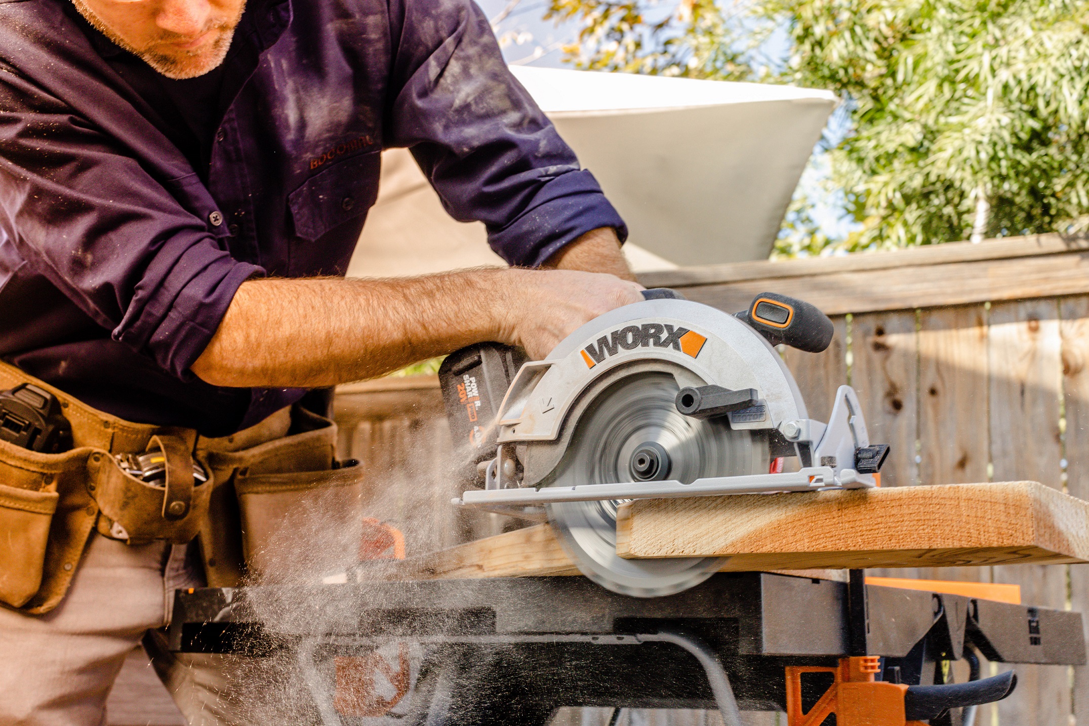 WORX Nitro 20V circular saw is ideal for ripping and cross-cutting dimensional lumber.