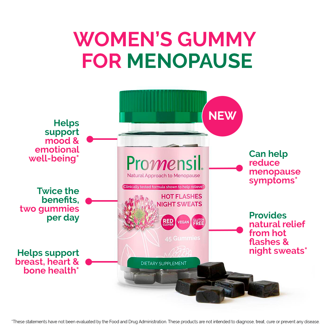 Help reduce menopause symptoms with just a gummy or two a day