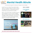 LFCS distributes the Mental Health Minute newsletter as a resource for families and service providers.