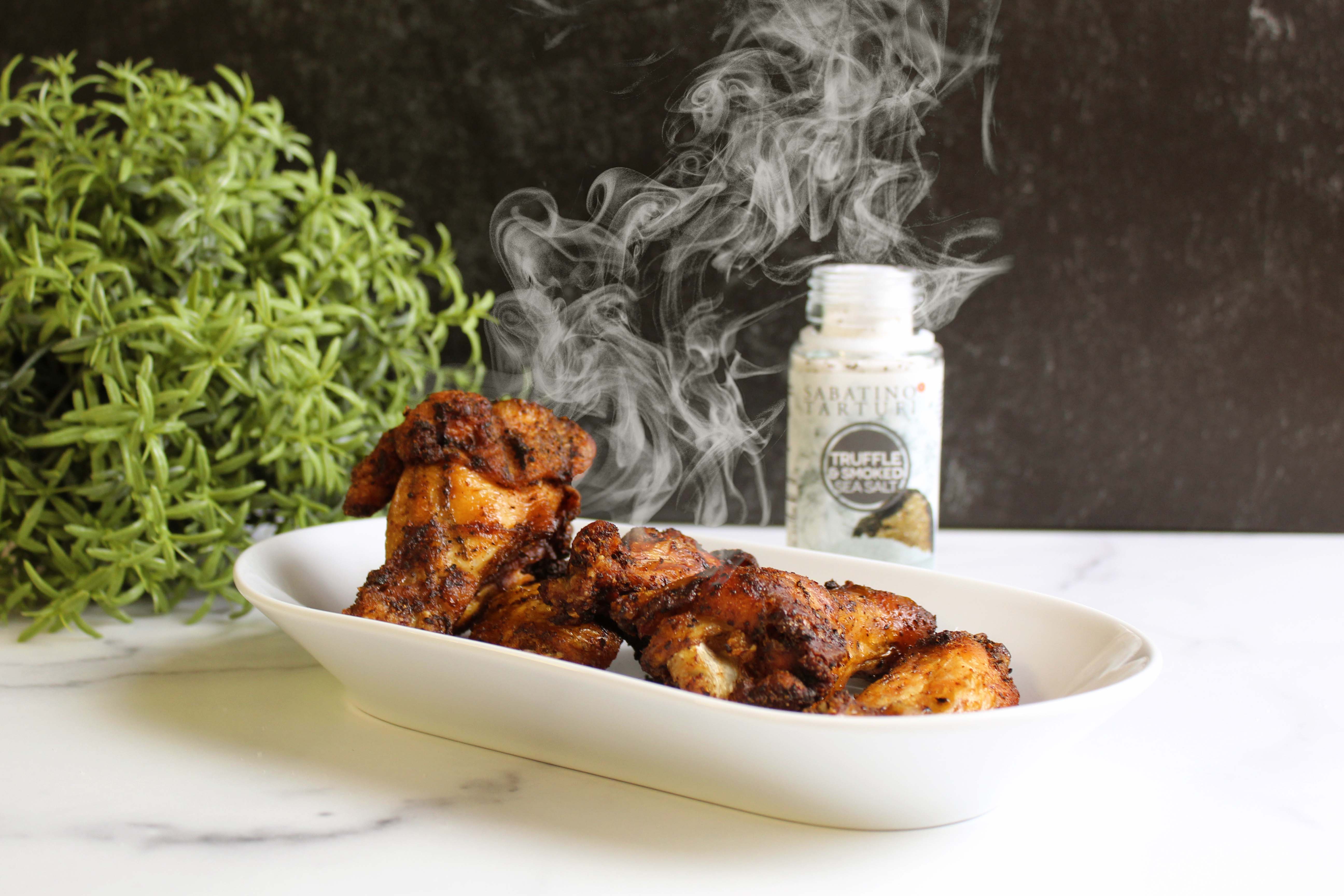 The new Truffle & Smoked Sea Salt is perfect with smoked wings, grilled meats, and other barbecue favorites.