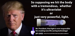 Trumps very powerful light is a real human safe germicidal irradiation AP-UVGI using Far-UVC 207nm-222nm light