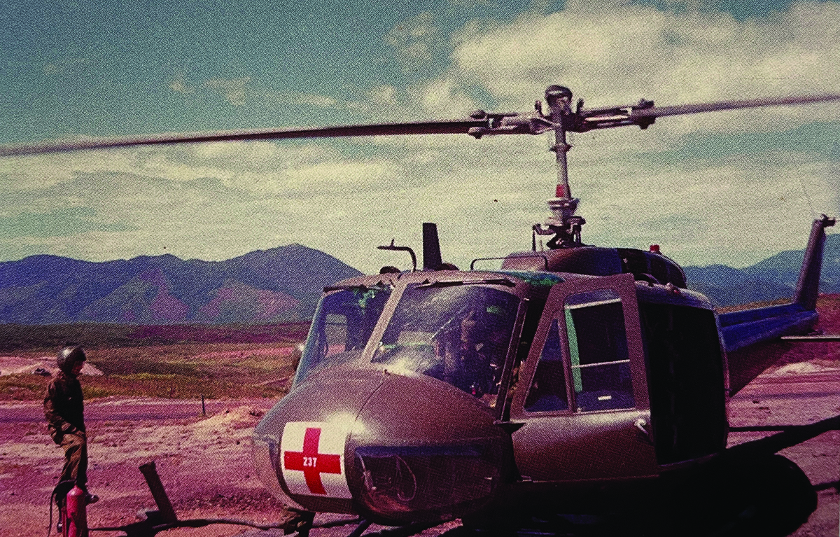 Medical evacuation Huey Helicopter used to transport patients in Vietnam in 1969