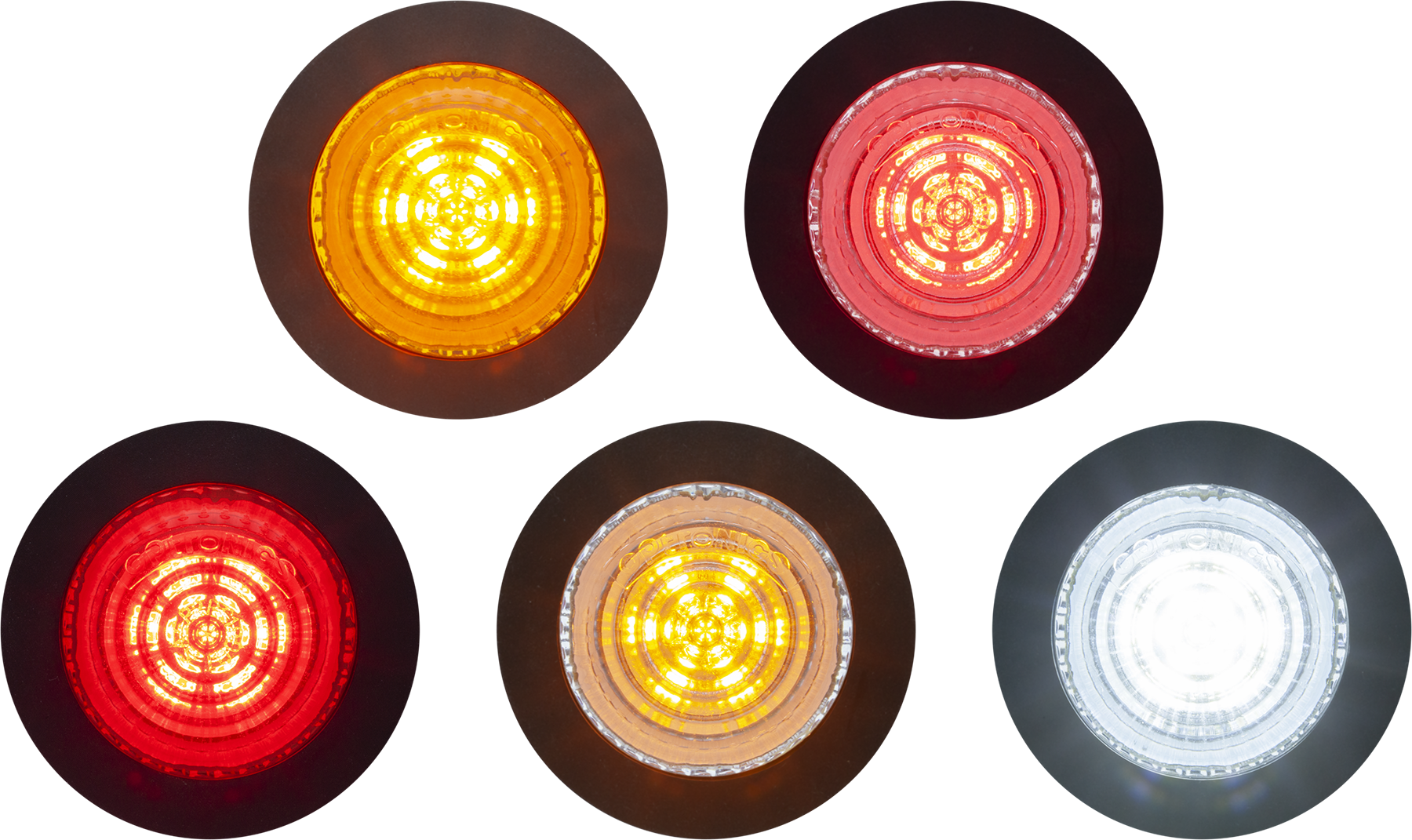 MCL16 Series lamps include models featuring a yellow lens, a red lens, a clear lens that is yellow when illuminated, and a clear lens that is red when illuminated.