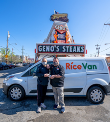 Geno’s Steaks owner Geno Vento and RiceVan founder Daniel Tsao