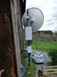Upward Broadband receiver. Fixed Wireless Internet is broadcasted from a tower to a receiver at the customer's property.
