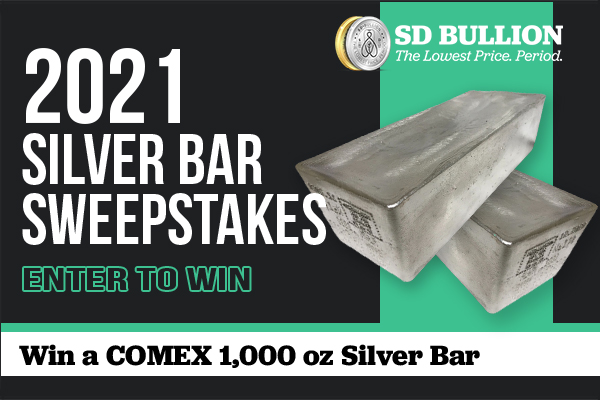 SD Bullion 1,000 oz Silver Bar Sweepstakes