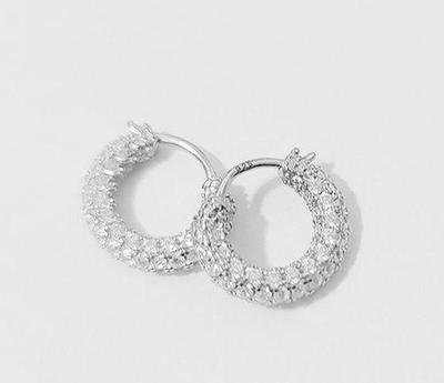 Bonheur Jewelry Mini Pave Selena Hoop Earrings