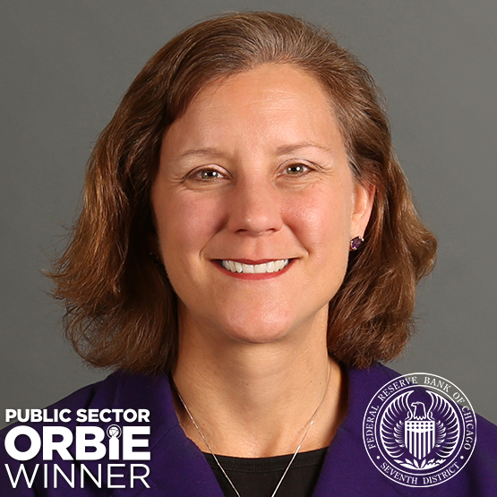 Public Sector ORBIE Winner, Tracy Harrington of Federal Reserve Bank of Chicago
