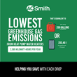 A. O. Smith’s 50-Gallon Heat Pump Water Heater is three times as efficient as standard electric water heaters, reducing energy bills by up to 73%.