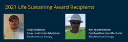 Thumb image for Two MidAmerican Energy Employees Receive the 2021 MEA Life Sustaining Award