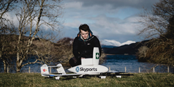 A Skyports engineer prepares a Skyports drone for a medical delivery flight.