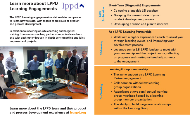 Learn about the Lean Product and Process Development learning group at leanpd.org