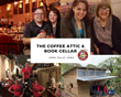 Collage of photos from The Coffee Attic & Book Cellar in Iowa Falls, Iowa