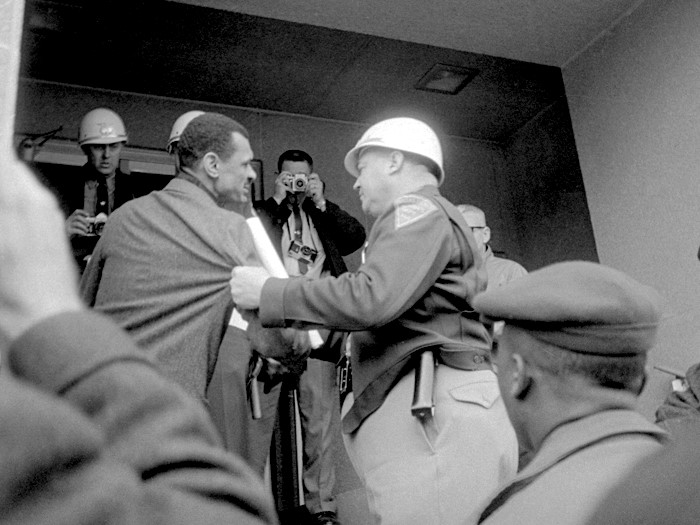 Selma AL Sheriff James Clark Throws Civil Rights Leader C.T. Vivian down the stairs in Selma