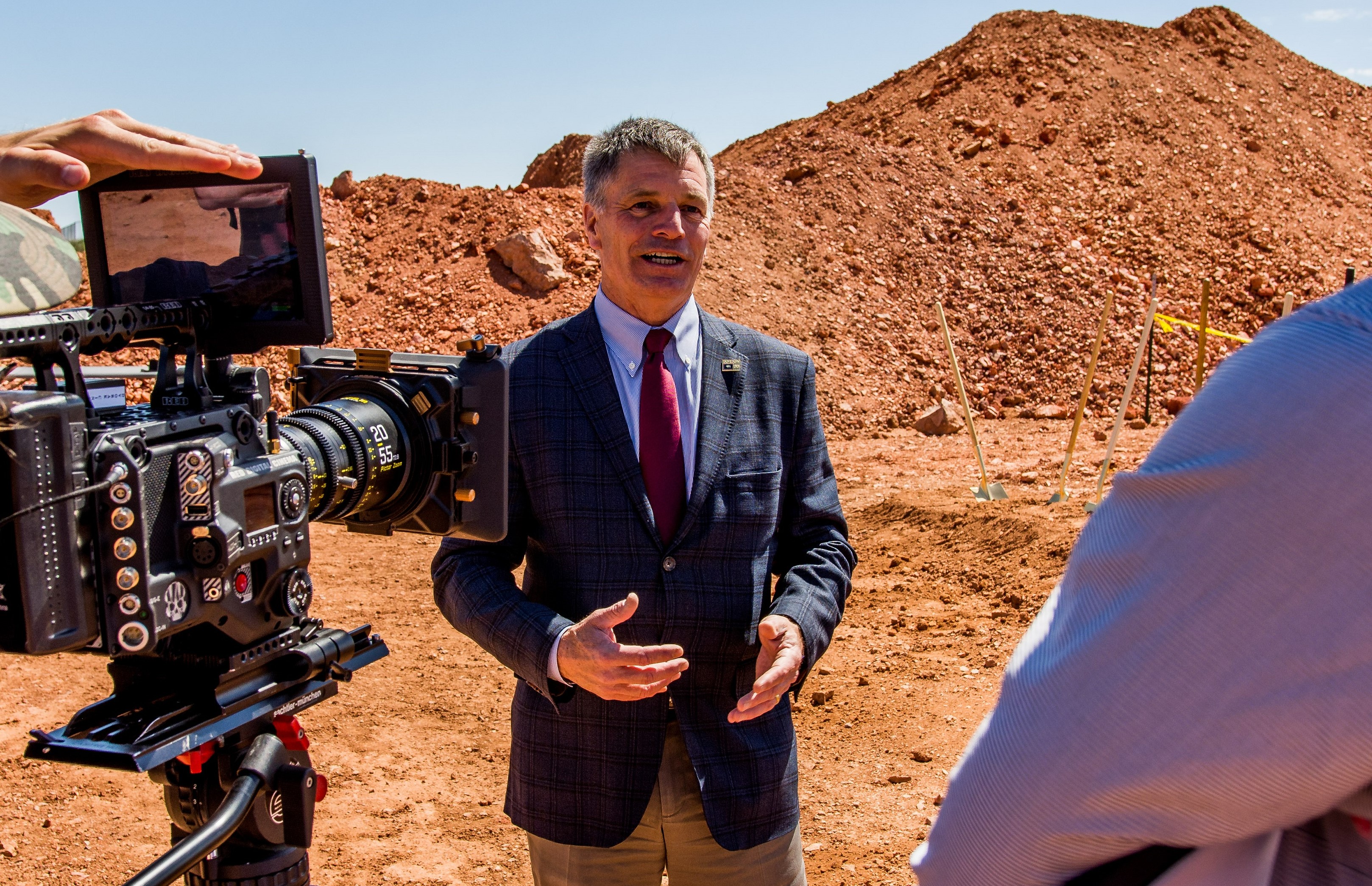 Wyoming Gov. Mark Gordon speaks at the Wyoming Innovation Center groundbreaking event on June 7. Photo courtesy of Veteran Move Media.