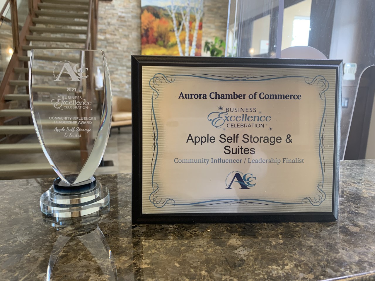 Apple Self Storage and Suites Receives Business Excellence Award