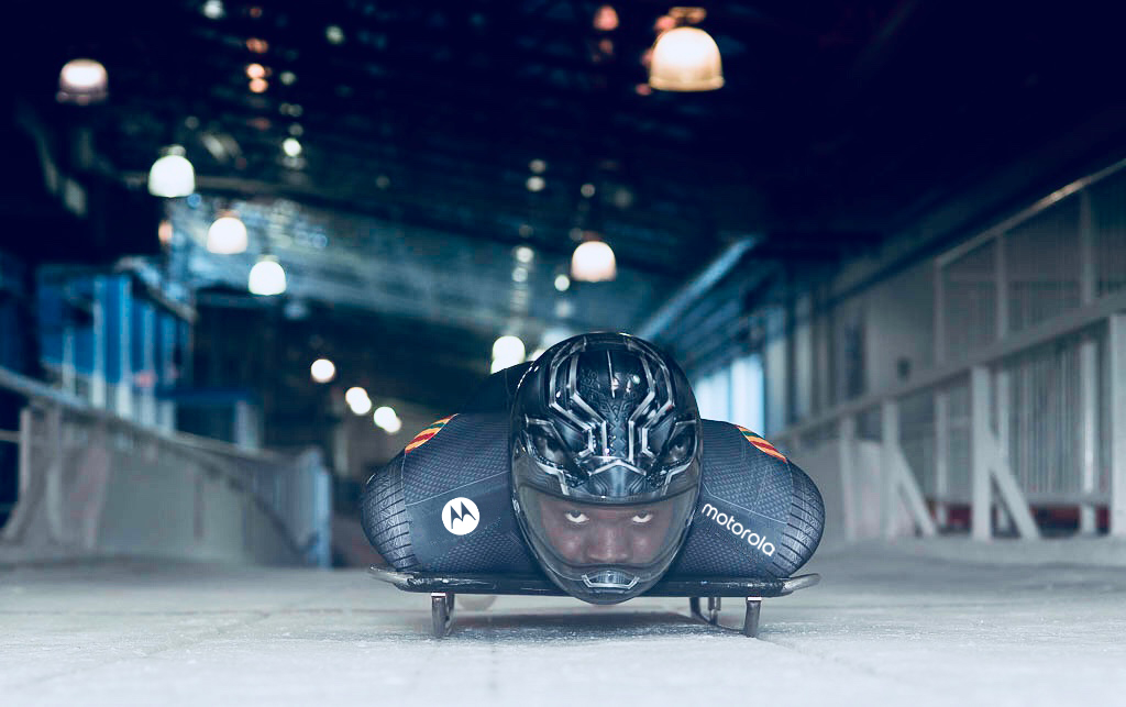 Motorola has added a new addition to its sports partnership portfolio: Olympic skeleton athlete Akwasi Frimpong.