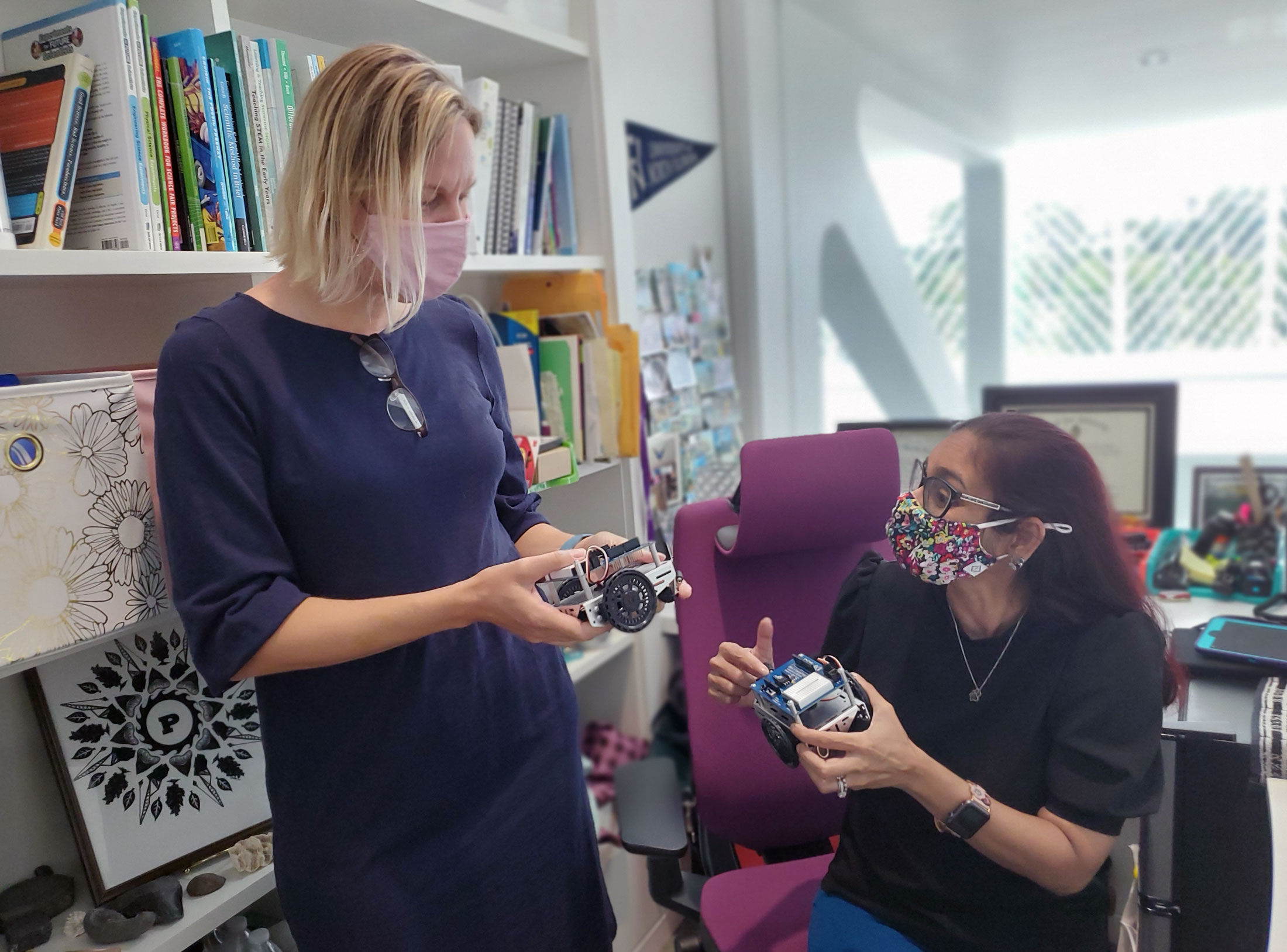 Dr. Susan LeFrancois, left, assistant professor at Florida Poly, and Indira Sukhraj, associate director of educational outreach, have secured a $10,000 grant to attract more female students to STEM.