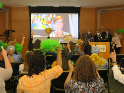 Mercy Medical Center staff receive news of earning MAGNET recertification for the 3rd time (2011, 2016, 2021)