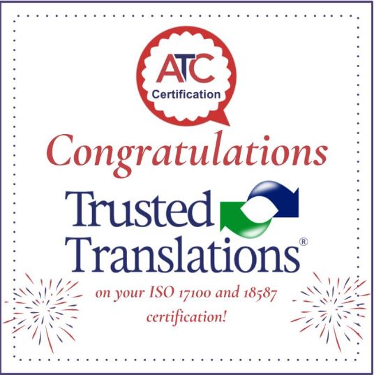 Congratulations Trusted Translations