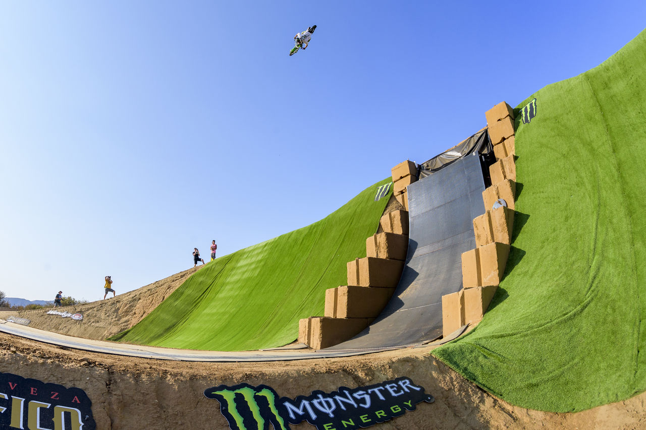 Monster Energy's Axell Hodges Claims Gold in New Moto X 110s Discipline and Clears 39 Feet, 2 Inches to win a Silver Medal in Moto X QuarterPipe High Air at X Games 2021