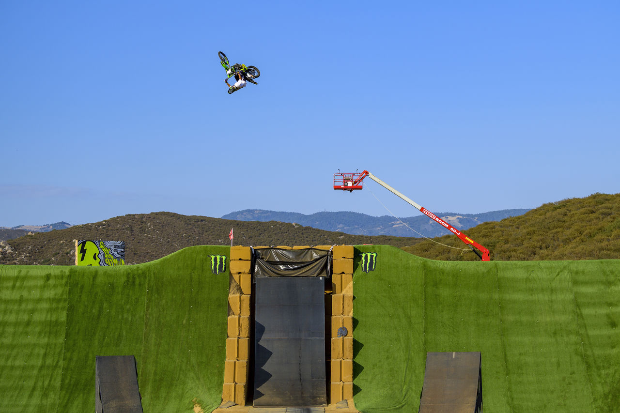Monster Energy's Axell Hodges Claims Gold in New Moto X 110s Discipline and Clears 39 Feet, 2 Inches to win a Silver Medal in Moto X QuarterPipe High Air at X Games 2021