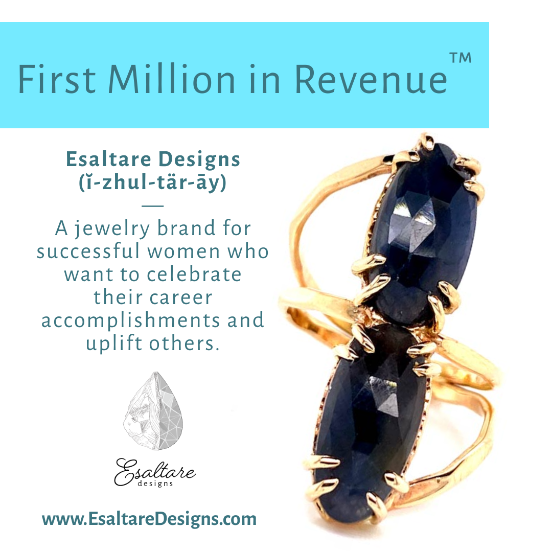 First Million in Revenue™ Ring // Handmade 14k Yellow Gold Index Finger Statement Ring Featuring 2 Rose Cut Sapphires.