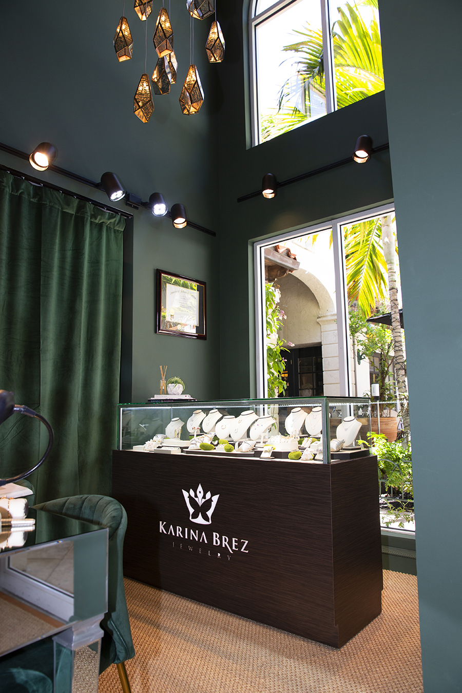 Interior of the Karina Brez Jewelry store in Palm Beach, FL. Image by Sergio Aguilar