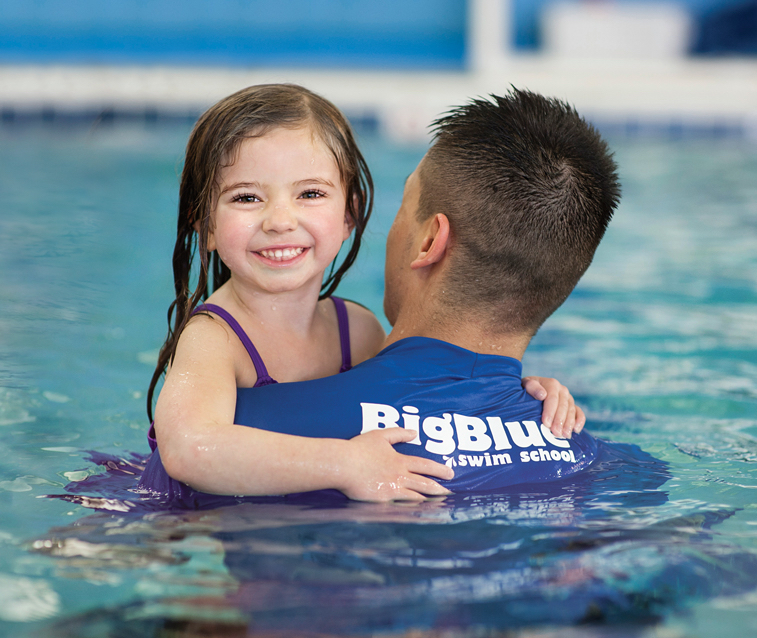 Big Blue Swim School's professional instructors provide lessons to children ages three months to 12-years of age.
