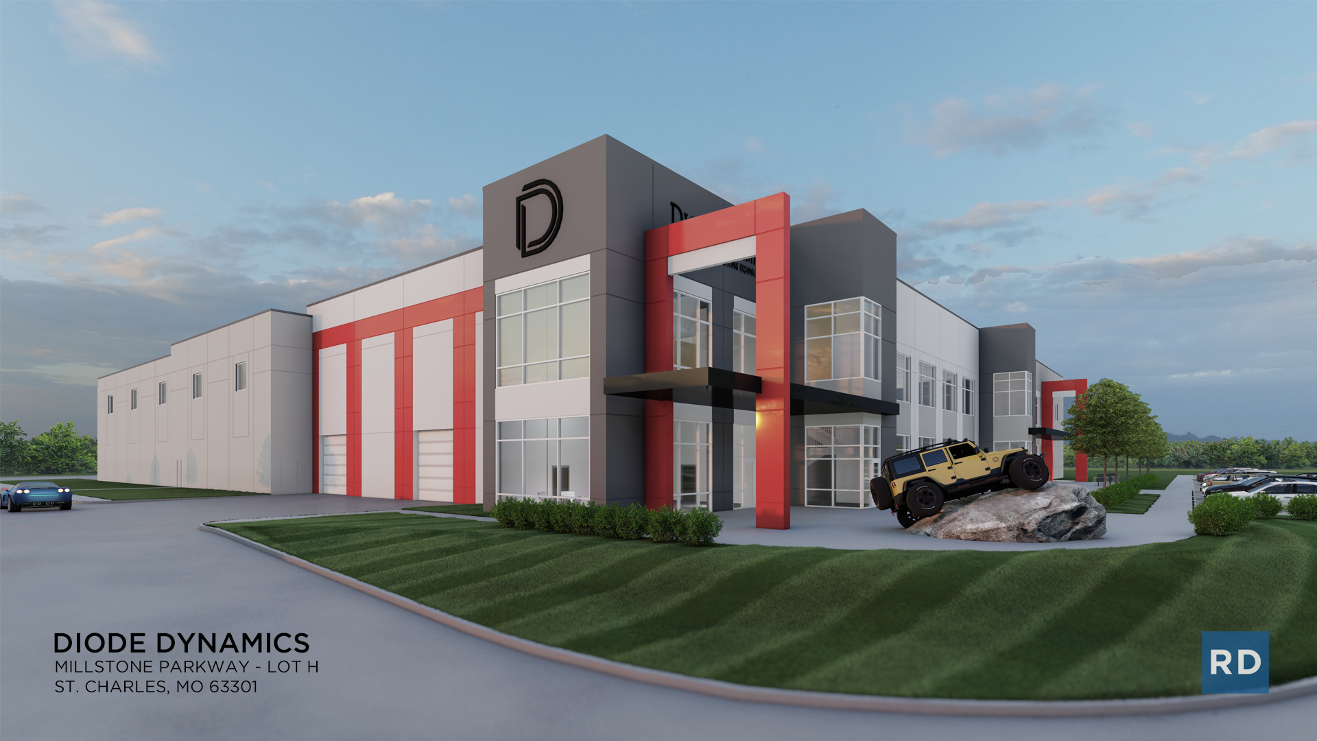 Rendering of new 70,000 square-foot headquarters, courtesy of Diode Dynamics.