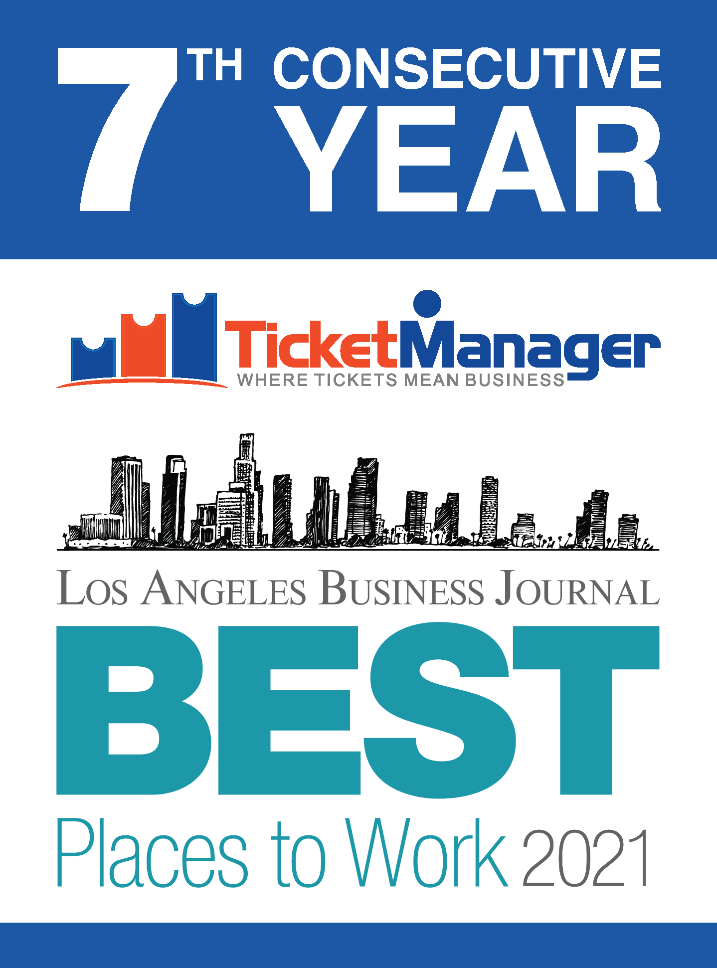 TicketManager Named One of the Best Places to Work in Los Angeles for 2021