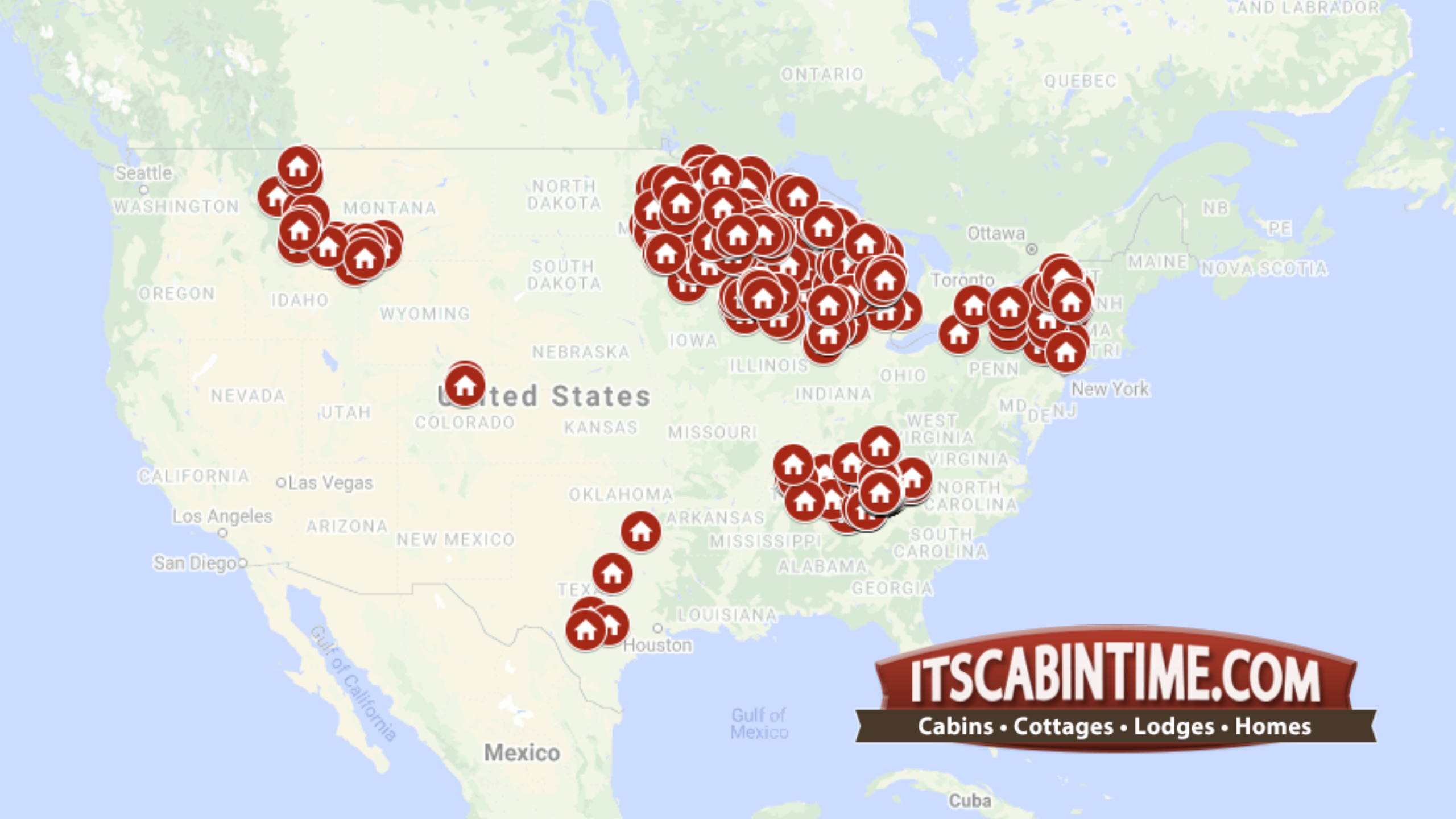 Visit www.itscabintime.com to see new cabin pins in Texas, Oklahoma and Colorado!