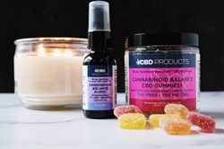 Bottle of CBD Products Cannabinoid Balance Sleep+ Tincture with Cannabinoid Balance Gummies+