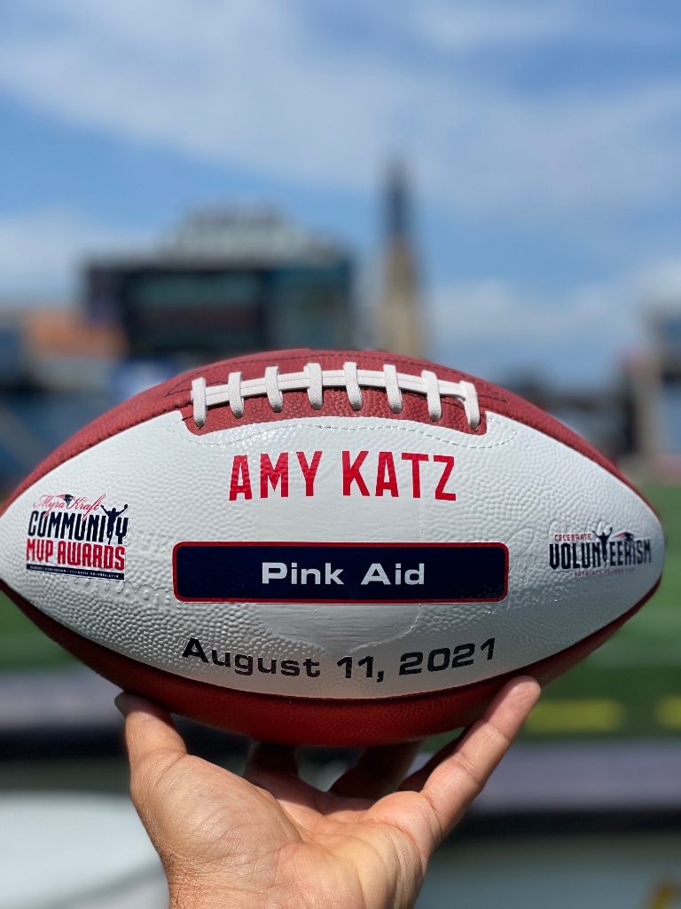 Pink Aid's Amy Katz is a 2021 Recipient of the Myra Kraft Community MVP Award